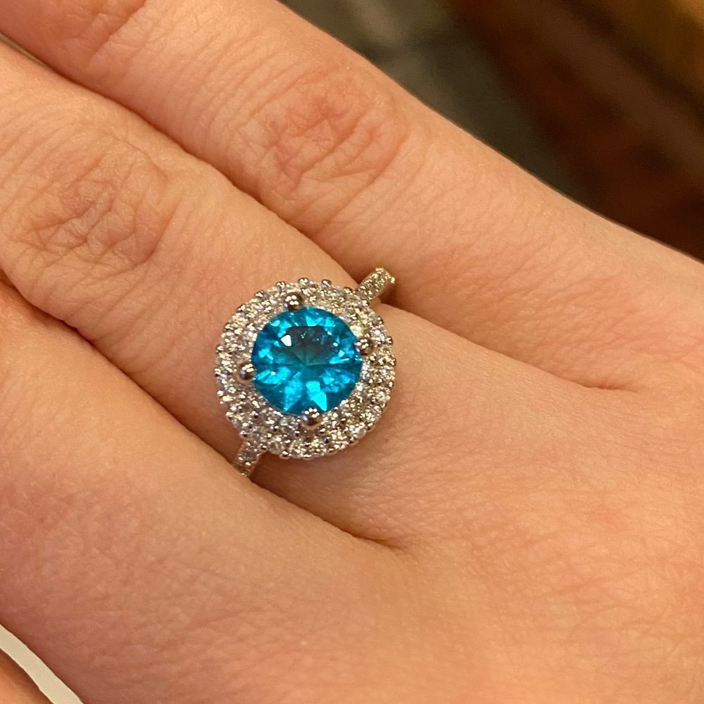 NWOT Blue and Silver Women's Ring